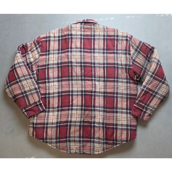 Vintage Wilderness Mens Large Plaid Quilted Insulated Jacket Button Down Chore - Picture 8 of 8